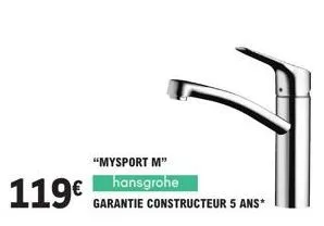 119€  "mysport m"  t  hansgrohe  garantie constructeur 5 ans* 