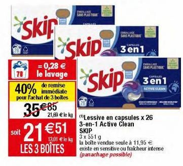 lessive en capsules Skip