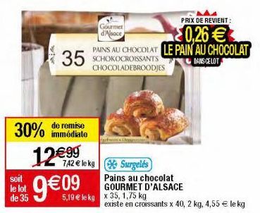 pains au chocolat Gourmet d'alsace