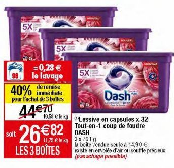 lessive en capsules Dash