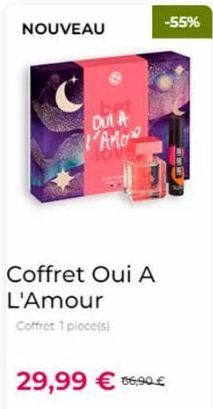 NOUVEAU  Out A L'AMO  Coffret Oui A  L'Amour  Coffret 1 piece(s)  -55%  29,99 € 56,90€  