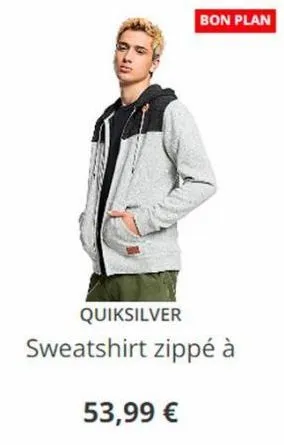 quiksilver  bon plan  sweatshirt zippé à  53,99 € 