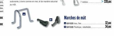 BO  Marches de mât  AG81020 Inox, flee  GS1028 Plastique, rabattable..  32,00€  34,00€ 