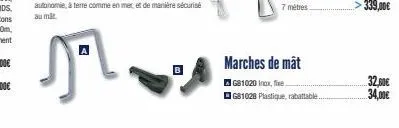 bo  marches de mât  ag81020 inox, flee  gs1028 plastique, rabattable..  32,00€  34,00€ 