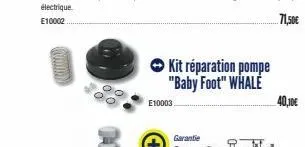 umumn  kit réparation pompe "baby foot" whale  e10003  40,10€ 