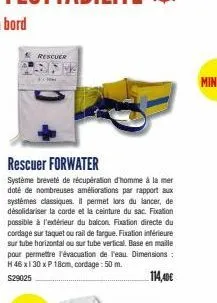 rescuer  rescuer forwater  système breveté de récupération d'homme à la mer doté de nombreuses améliorations par rapport aux systèmes classiques. il permet lors du lancer, de désolidariser la corde et