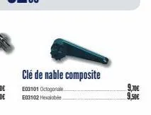 clé de nable composite  e03101 octogonale  e03102 hexalobée  9,70€  9,50€ 