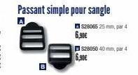 I  Passant simple pour sangle  A  6,90€  6,90€  IS28065 25 mm, par 4  S28050 40 mm, par 4 