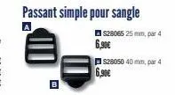 i  passant simple pour sangle  a  6,90€  6,90€  is28065 25 mm, par 4  s28050 40 mm, par 4 