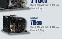 l60622  719€00  di l 220 x h 160 x p 220 mm. poids-6.5 kg. 