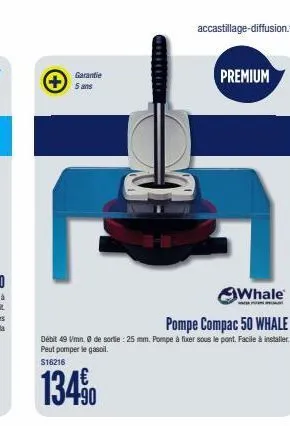 garantie 5 ans  accastillage-diffusion.fr  whale  pompe compac 50 whale  débit 49 vimn. 8 de sortie : 25 mm. pompe à fixer sous le pont. facile à installer. peut pomper le gasoil.  $16216  134%  premi
