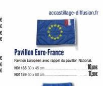 Pavillon Euro-France  Pavilion Européen avec rappel du pavillon National.  NO1188 30 x 45 cm  NO1189 40 x 60 cm  accastillage-diffusion.fr  10,00€  11,90€ 