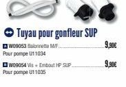 → Tuyau pour gonfleur SUP  AW09053 Baionnette M/F... Pour pompe U11034  ☐W09054 Vis + Embout HP SUP Pour pompe U11035  9,90€  9,90€ 