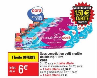 sacs congélation Cora