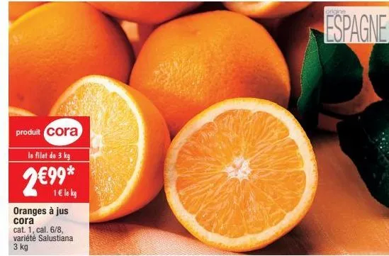 oranges pour jus cora