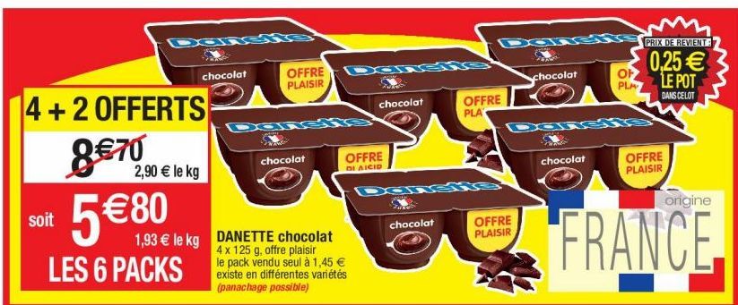desserts au chocolat Danette