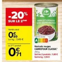 haricots rouges carrefour