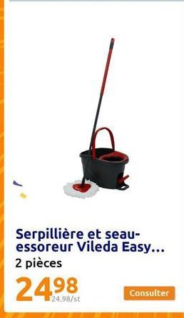 Serpillière et seau-essoreur Vileda Easy...  2 pièces  24.98/st 