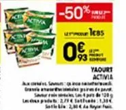 s  -50%  pole  less  0%  savur 128  gra in  yaourt activia  27th:13 sotle lis 2,30 ray 