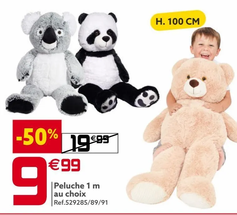 peluche 1 m au choix