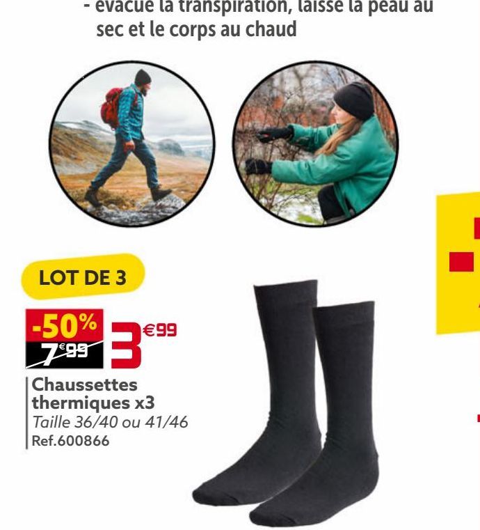 chaussettes thermiques x3