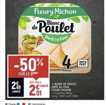 blanc de poulet Fleury Michon