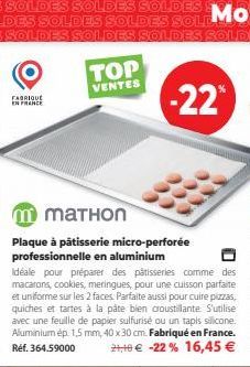 FABRIQUE EN FRANCE  TOP  VENTES  mmаTHоn  Plaque à pâtisserie micro-perforée professionnelle en aluminium  Idéale pour préparer des pâtisseries comme des macarons, cookies, meringues, pour une cuisson