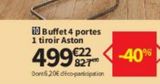 Buffet 4 portes 1 tiroir Aston offre à 499,22€ sur Conforama