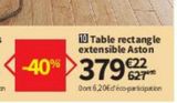Table rectangle extensible Aston offre à 379,22€ sur Conforama