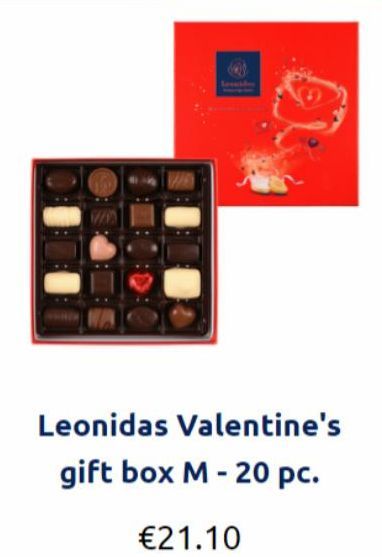 Leonidas Valentine's  gift box M - 20 pc.  €21.10 