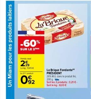 produits laitiers Président