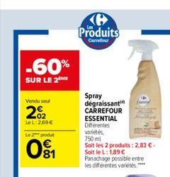 spray dégraissant Carrefour