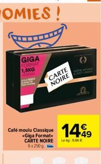 café moulu Carte noire