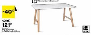 -40%  1995 121€  4. Table Ito L.140 cm  COUVERTS 