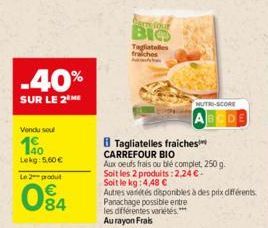 tagliatelles Carrefour