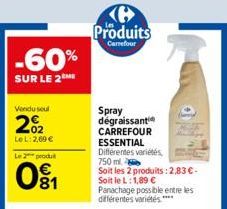 spray dégraissant Carrefour