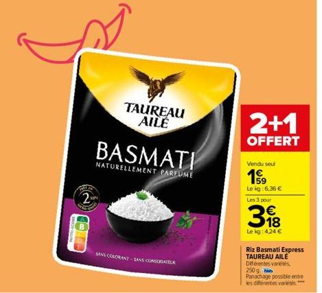 riz basmati Taureau Ailé