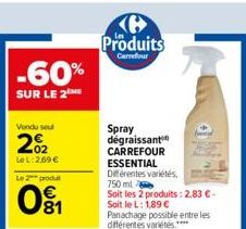 spray dégraissant Carrefour