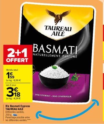 riz basmati Taureau Ailé