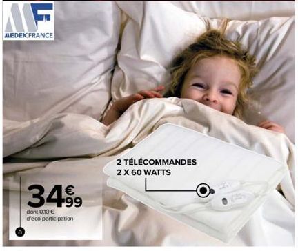 AF  MEDEK FRANCE  €  34.99  dont 0,10 € d'éco-participation  2 TÉLÉCOMMANDES 2 X 60 WATTS 