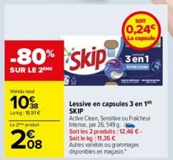 lessive en capsules Skip