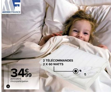 AF  MEDEK FRANCE  3499  dont 0,10 € d'éco-participation  2 TÉLÉCOMMANDES 2 X 60 WATTS 