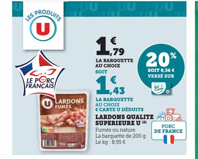 LARDONS QUALITE SUPERIEURE U 