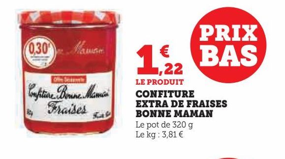 CONFITURE EXTRA DE FRAISES BONNE MAMAN