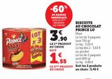 Biscuits au chocolat Prince Lu offre à 3,9€ sur Super U