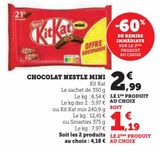 CHOCOLAT NESTLE MINI  offre à 2,99€ sur Super U