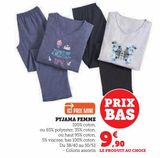 PYJAMA FEMME offre à 9,9€ sur Super U