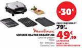 CROQUE GAUFRE BREAKTIME Moulinex  offre à 49,99€ sur Super U