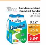 Lait demi-écrémé Grand Lait Candia offre à 6,84€ sur Colruyt