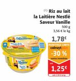Riz au lait la laitière Nestlé Saveur Vanille offre à 1,25€ sur Colruyt